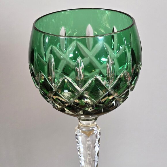 NEW AJKA ARABELLA SET 4 Cut Crystal Wine Goblets Stem Glass HUNGARY Hand Made - Picture 4 of 10